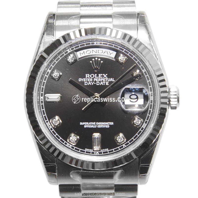Elegant Rolex Day-Date 118239ABK Replica in 18kt Gold, Automatic Movement, Black Dial Watch