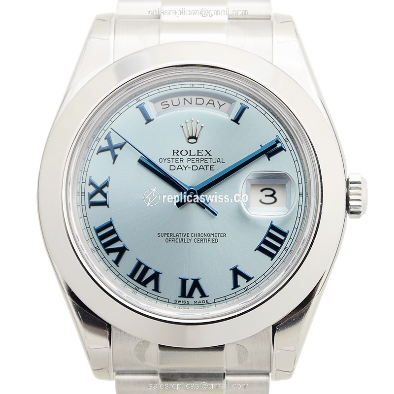 Elegant Rolex Day-Date 218206BLRN Replica in 18kt Blue Gold Case with Automatic Movement Watch