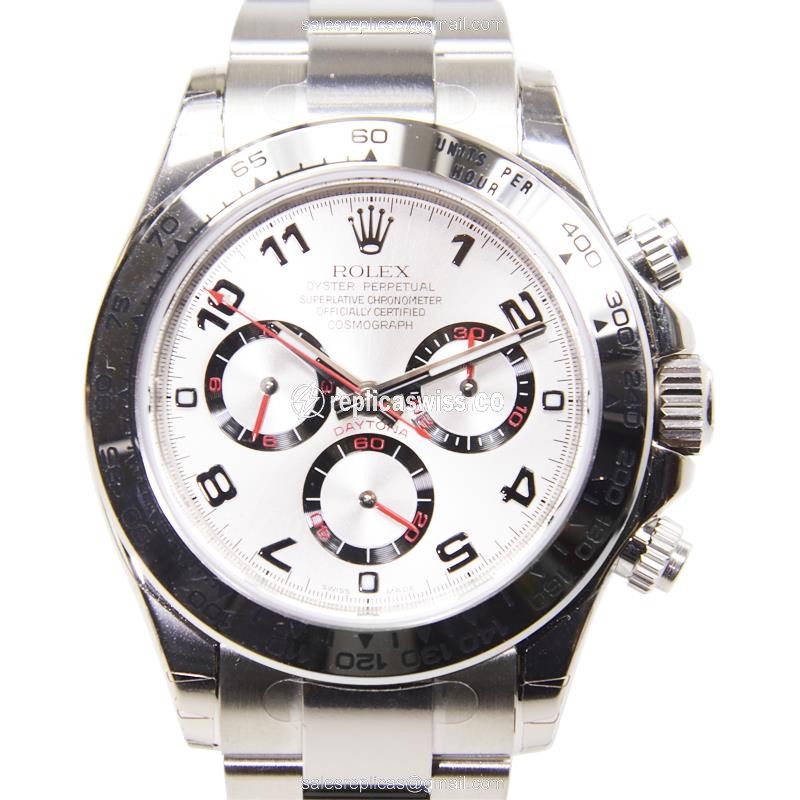 Elegant Rolex Daytona 116509-0037 Replica in 18kt Gold Case & Silver Dial Watch