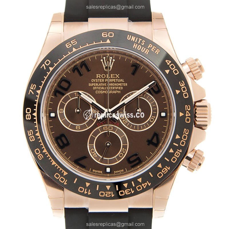 Elegant Rolex Daytona 116515LN-0020/0015 Replica in 18kt Gold with Automatic Movement Brown