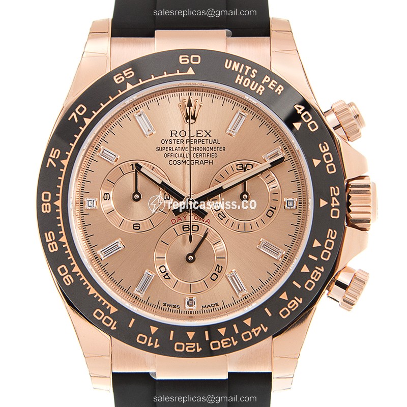 Elegant Rolex Daytona 116515LN-0021 Replica in Pink Dial & 18kt Gold, Automatic Movement Watch