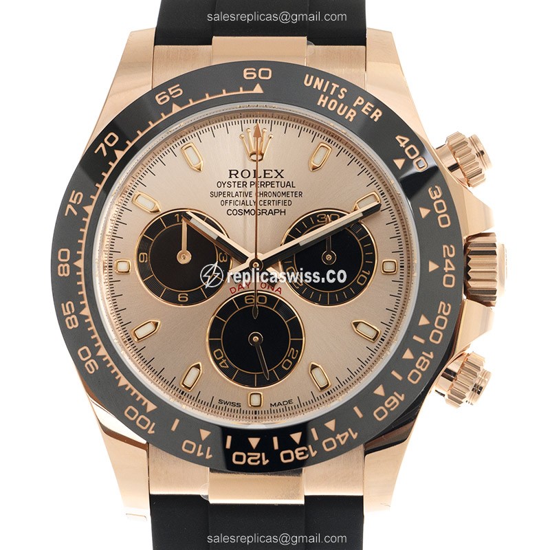 Elegant Rolex Daytona 116515LN-0059/0058 Replica in 18kt Pink Gold with Automatic Movement and