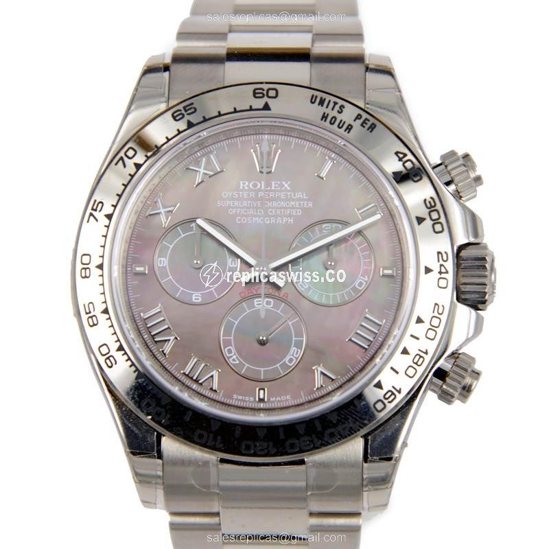 Elegant Rolex DAYTONA Replica in 18kt Gold Automatic Movement, Black Dial, Silver Clasp & Gold