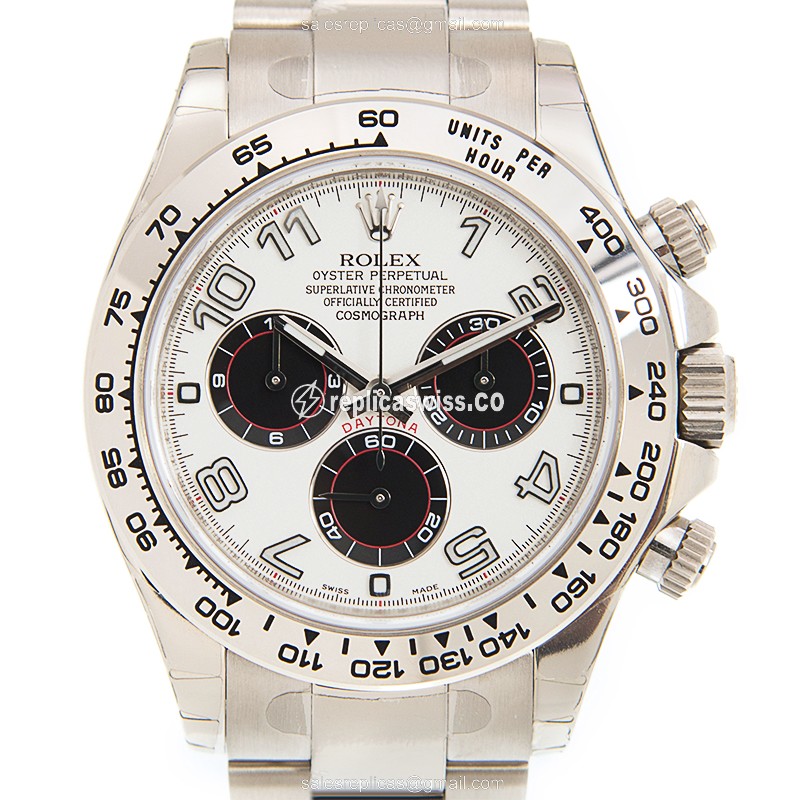 Elegant Rolex Daytona Replica in 18kt Gold, Automatic Movement & White Dial Watch