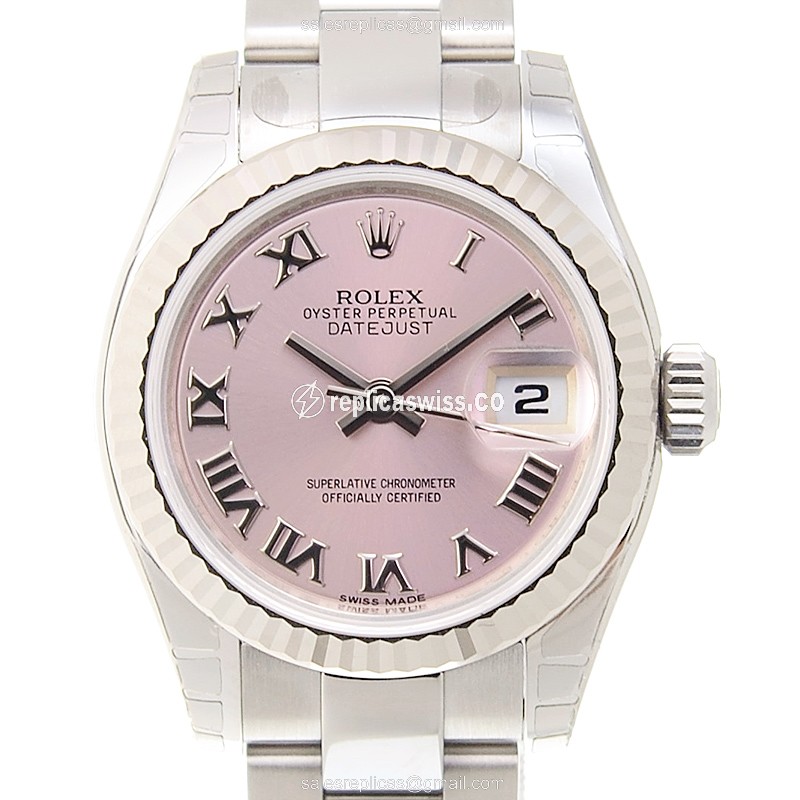 Elegant Rolex Lady Datejust Replica in 18kt Pink Gold & Steel, Automatic Movement Watch
