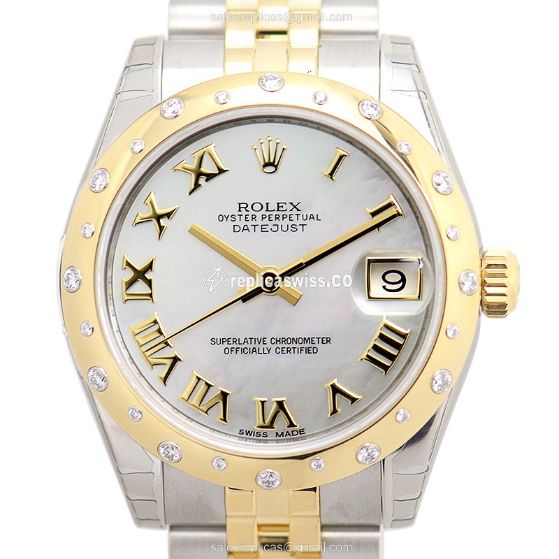 Elegant Rolex Lady Datejust Replica in 18kt Steel & Silver Dial, Automatic Movement Watch