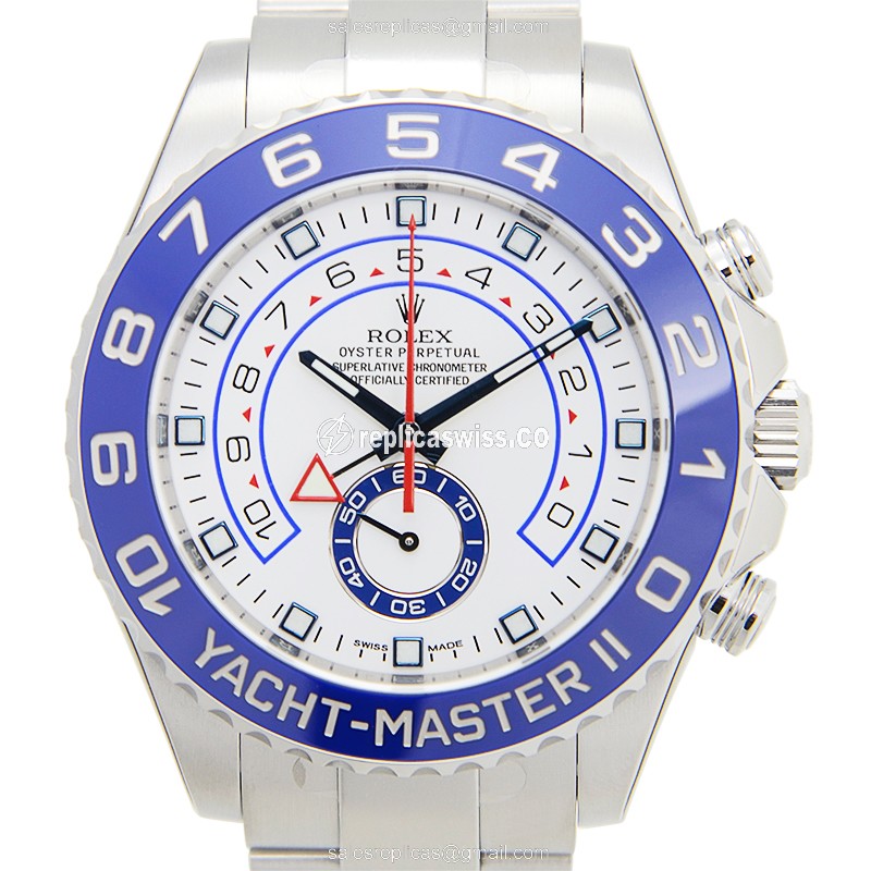 Elegant Rolex Yacht Master II Replica in Stainless Steel Case with Automatic Movement White