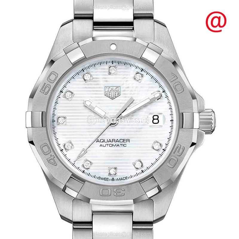 Elegant Tag Heuer AQUARACER Automatic Replica with White Dial Steel Case Watch