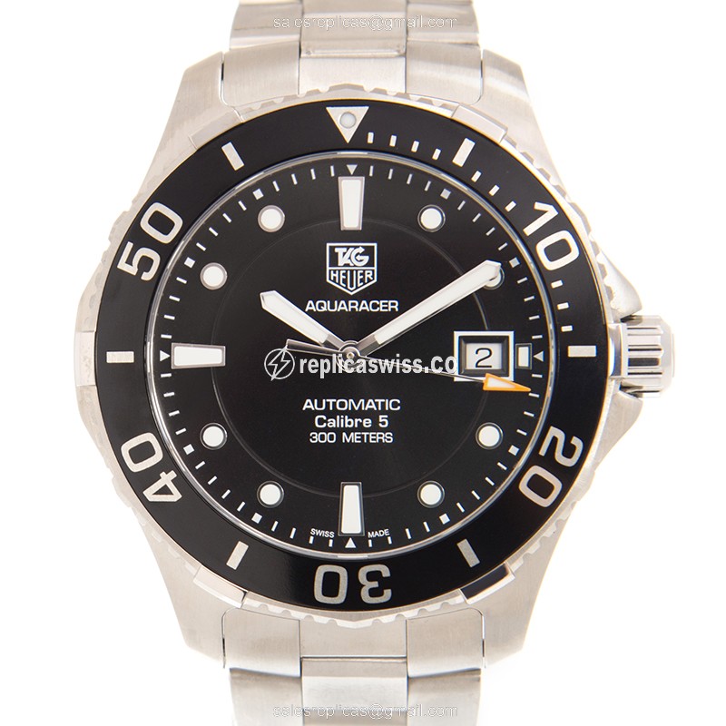 Elegant Tag Heuer AQUARACER Replica in Black Dial & Stainless Steel Case, Automatic Movement Watch