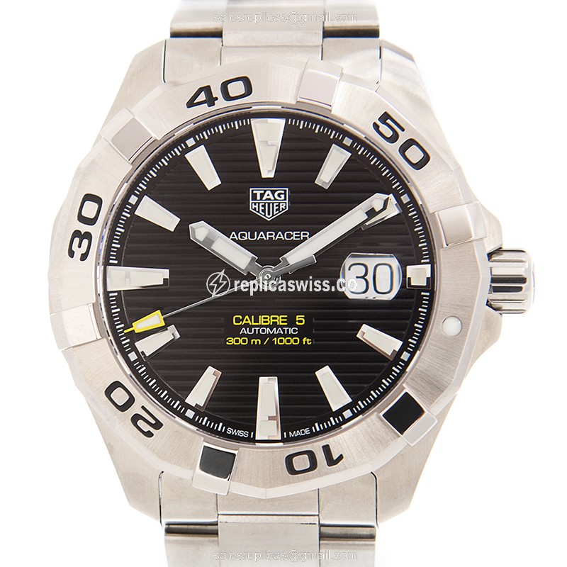 Elegant Tag Heuer AQUARACER Replica in Black Dial Stainless Steel Case with Automatic Movement
