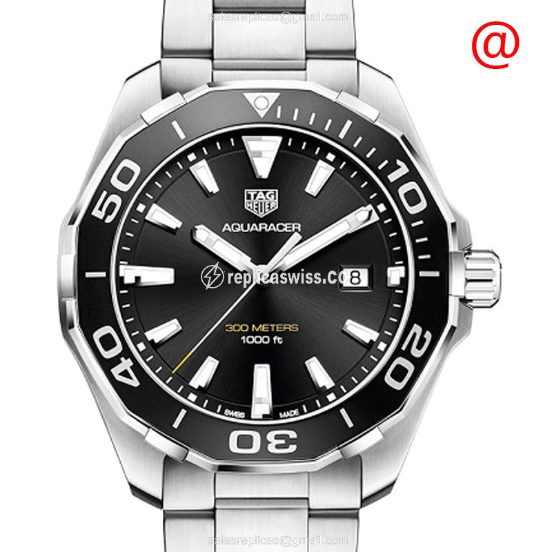 Elegant Tag Heuer AQUARACER Replica in Stainless Steel, Black Dial, Quartz Movement Watch