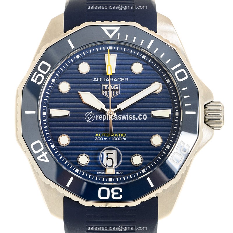 Elegant Tag Heuer AQUARACER Replica in Stainless Steel with Automatic Movement Blue Dial Watch