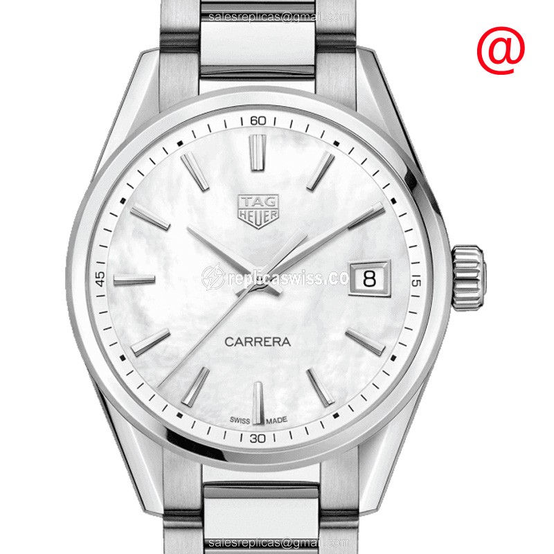 Elegant Tag Heuer Carrera Quartz Replica in White Dial & Stainless Steel Case Watch