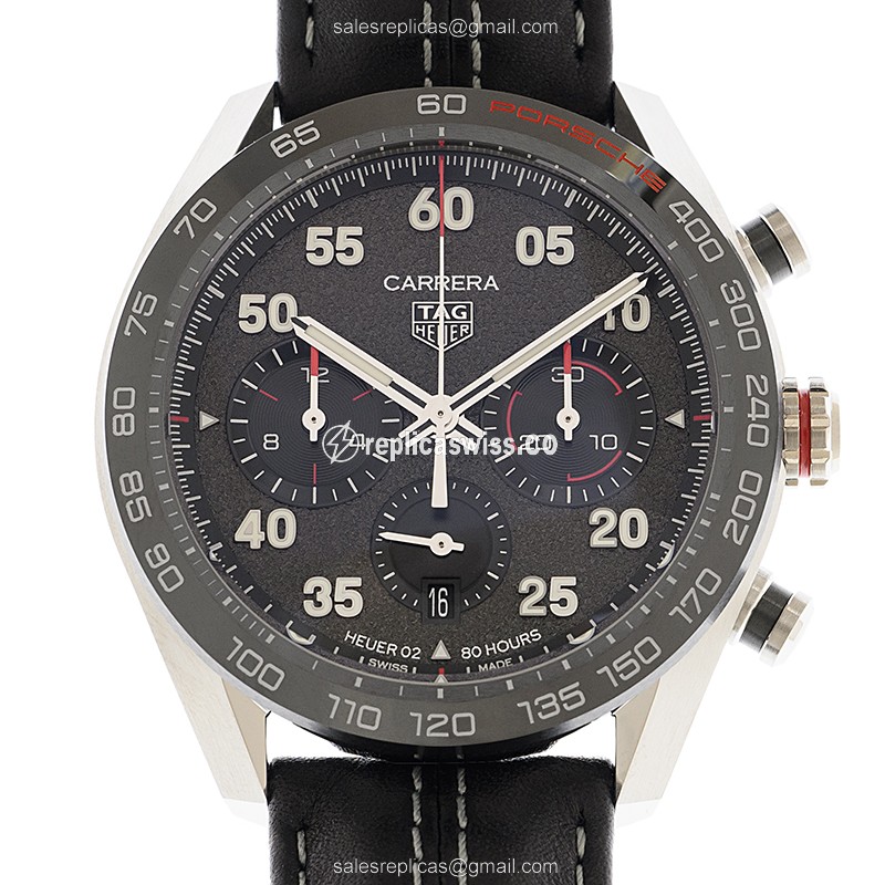 Elegant Tag Heuer Carrera Replica in Gray Dial, Automatic Movement & Leather Strap Watch