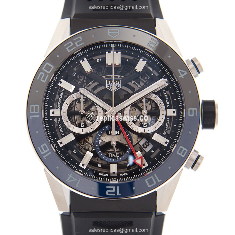 Elegant Tag Heuer Carrera Replica with Black Dial & Steel Case, Automatic Movement Watch
