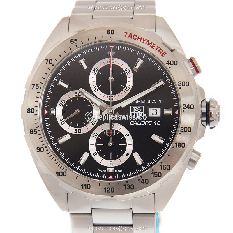 Elegant Tag Heuer F1 Replica Watch with Black Dial Automatic Movement