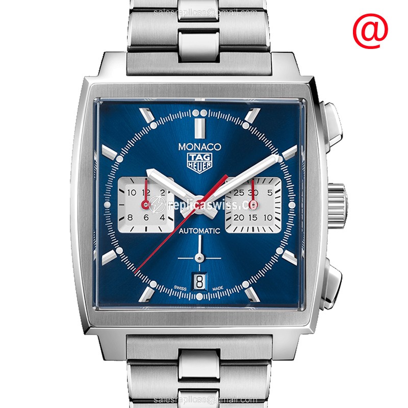 Elegant Tag Heuer Manaco Automatic Replica in Blue Dial & Stainless Steel Case Watch