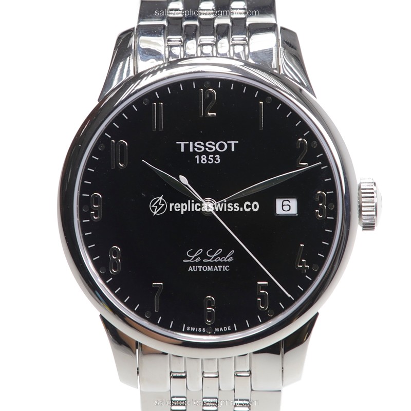 Elegant Tissot LE LOCLE Replica in Black Dial & Stainless Steel Case with Automatic Movement Watch