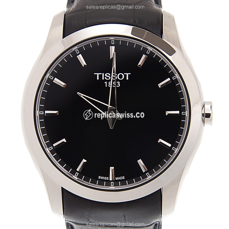 Elegant Tissot T-Classic Replica in Stainless Steel Case, Black Dial, Quartz Movement Watch