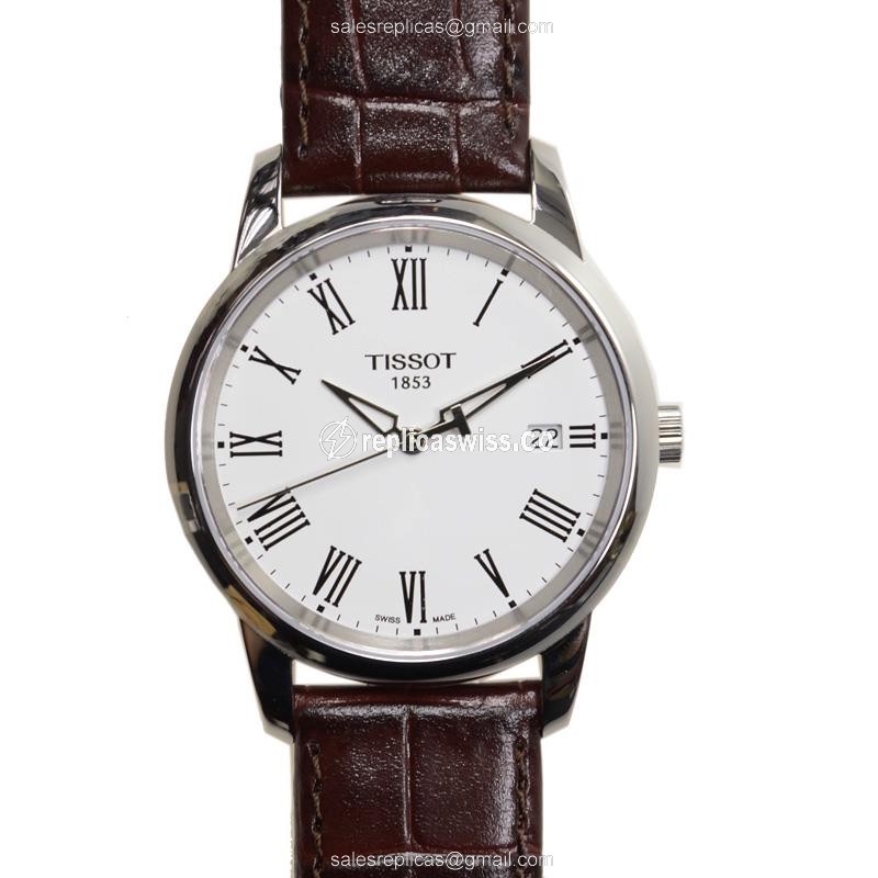 Elegant Tissot T-Classic Replica in White Dial & Stainless Steel Case, Quartz Movement Watch