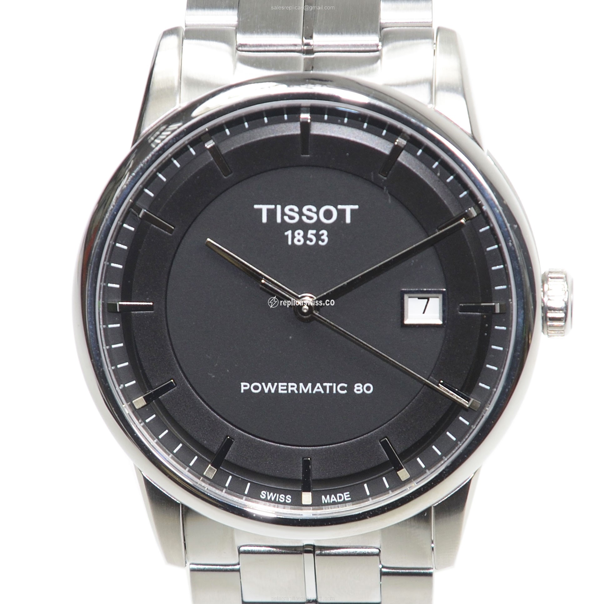 Elegant Tissot T-Classic Replica Watch | Automatic Movement, Black Dial & Silver Steel Case