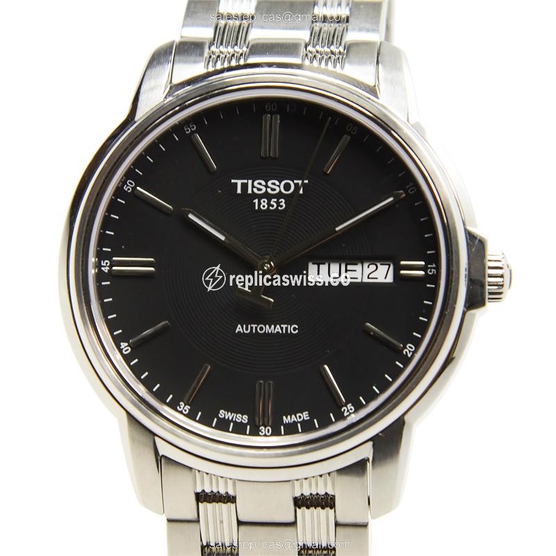 Elegant Tissot T-Classic Replica Watch | Automatic Movement, Black Dial, Stainless Steel Case