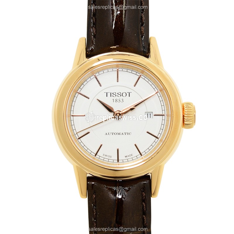 Elegant Tissot T-Classic Replica Watch | Automatic Movement, White Dial, Leather Strap