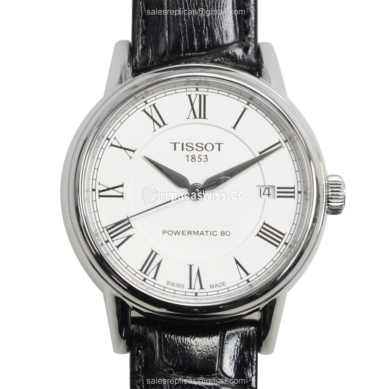 Elegant Tissot T-Classic Replica Watch | Automatic Movement, White Dial, Leather Strap