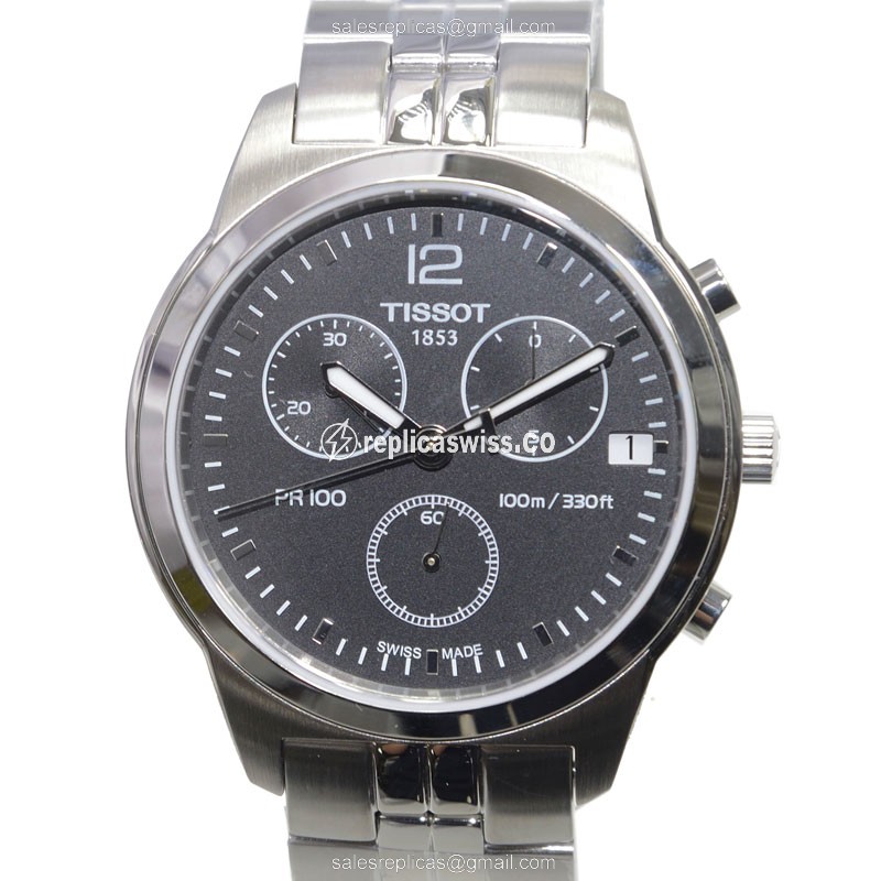 Elegant Tissot T-Classic Replica Watch | Black Dial | Stainless Steel Case & Strap