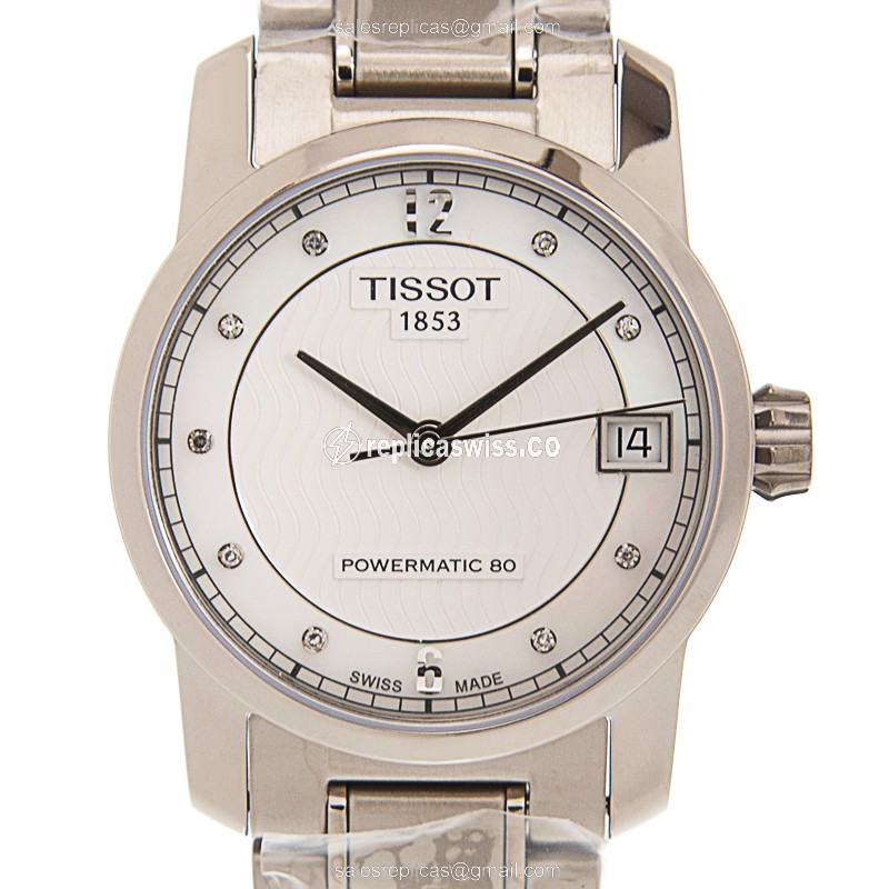 Elegant Tissot T-Classic Replica Watch in White Dial, Automatic Movement & Titanium Case