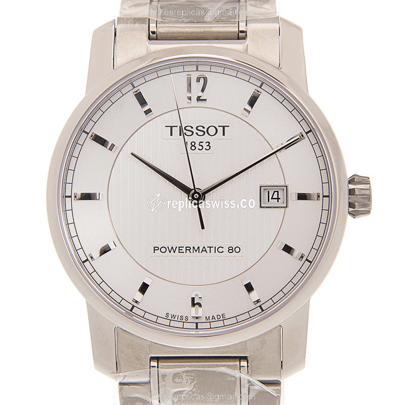 Elegant Tissot T-Classic Replica Watch in White Dial, Automatic Movement & Titanium Case