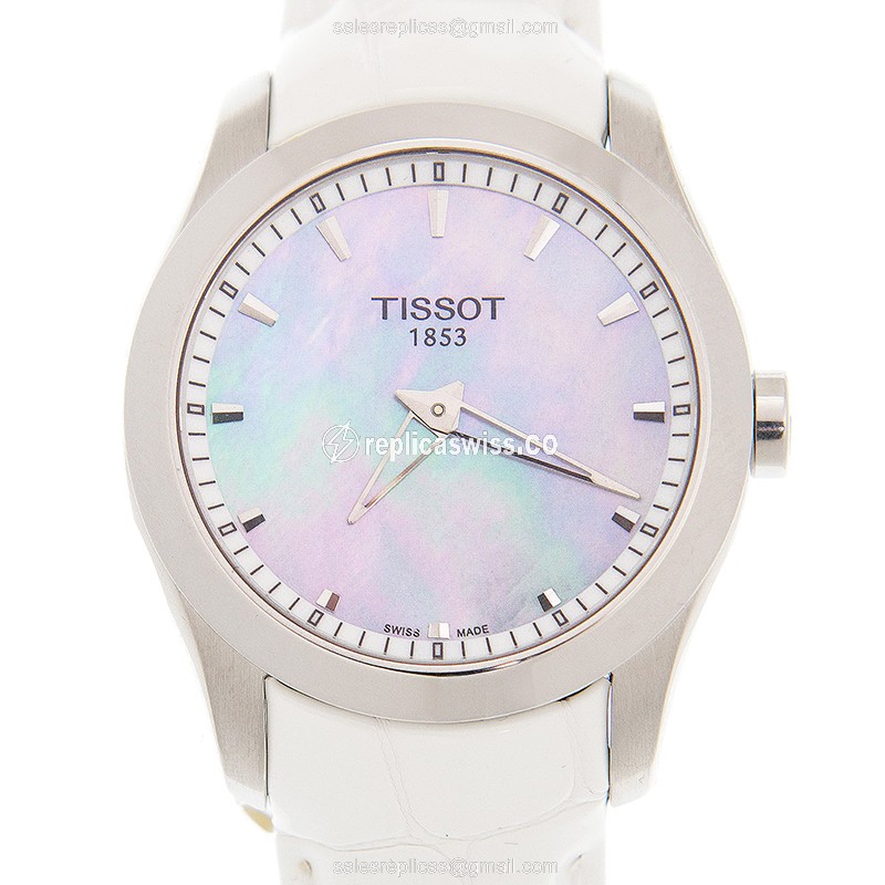 Elegant Tissot T-Classic Replica Watch in White Dial & Steel Case, Quartz Movement