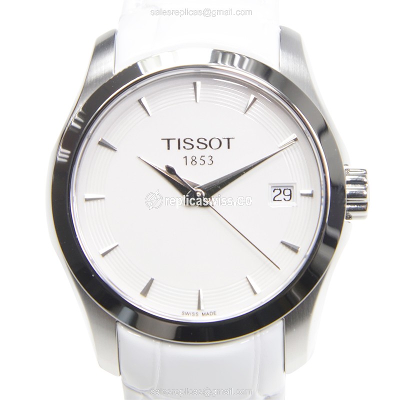 Elegant Tissot T-CLASSIC Replica Watch | Silver Dial, Leather Strap | Quartz Movement