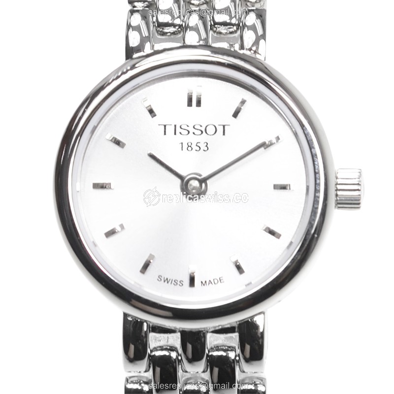 Elegant Tissot T-LADY Replica Watch in Stainless Steel Case with Silver Dial Quartz Movement
