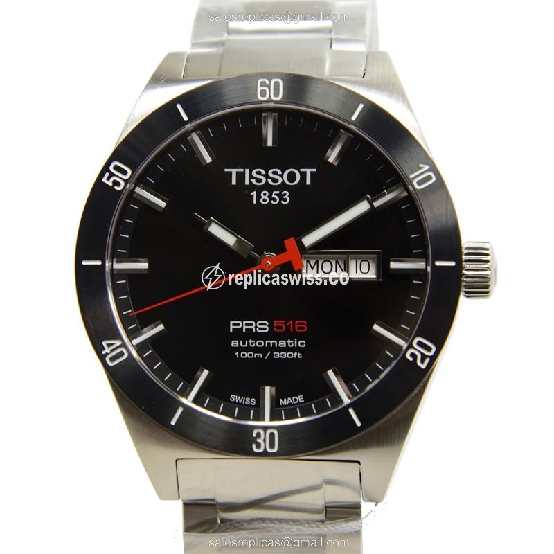 Elegant Tissot T-SPORT Automatic Replica, Black Dial, Stainless Steel Case & Band Watch