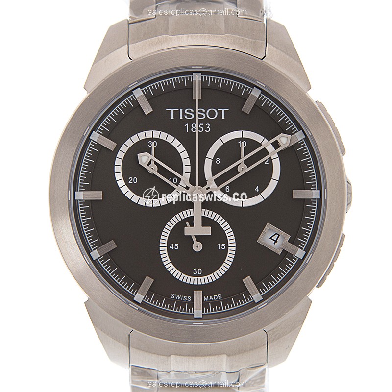 Elegant Tissot T-SPORT Quartz Replica in Titanium Case with Dark Grey Dial Watch