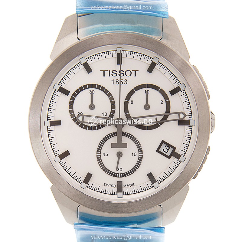 Elegant Tissot T-SPORT Quartz Titanium Replica Watch | White Dial, Silver Titanium Strap