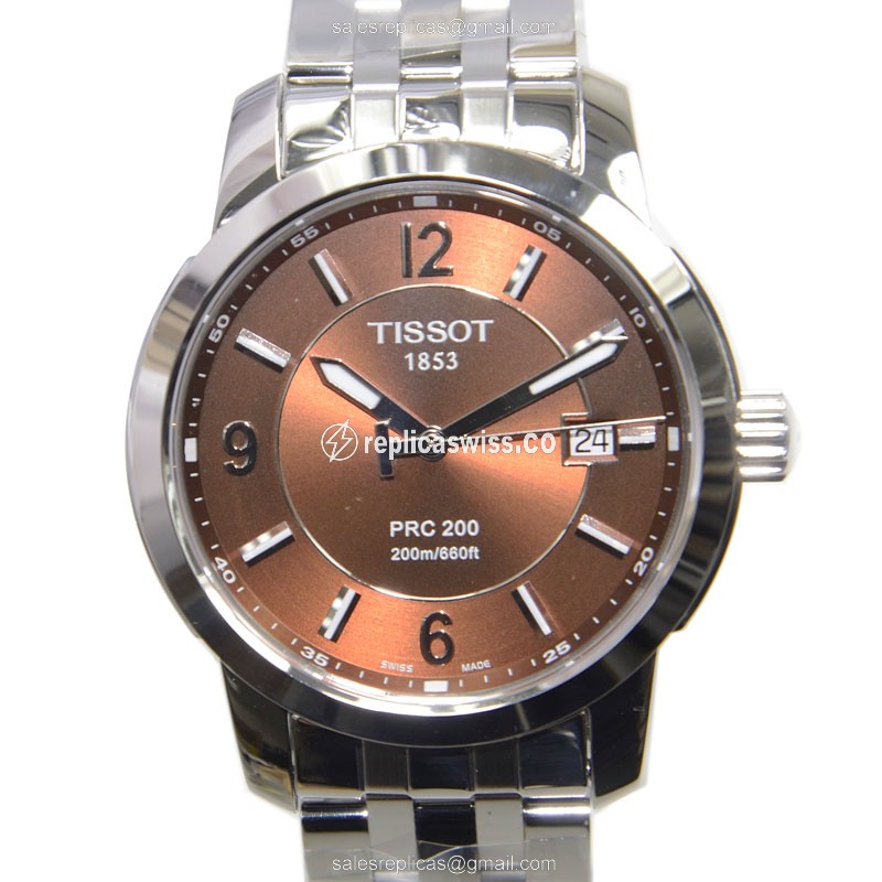 Elegant Tissot T-SPORT Replica Watch | Brown Dial, Stainless Steel Case & Clasp