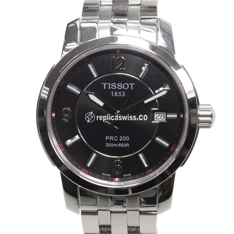 Elegant Tissot T-SPORT Replica Watch with Black Dial & Stainless Steel Case