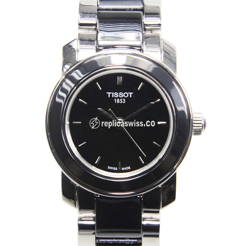 Elegant Tissot T-TREND Replica Watch in Black Dial & Stainless Steel Case, Automatic Movement