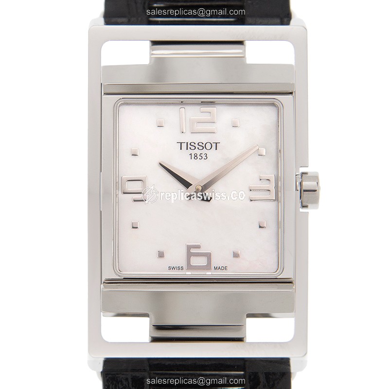Elegant Tissot T-TREND Replica with White Dial Stainless Steel Case | Quartz Movement & Leather