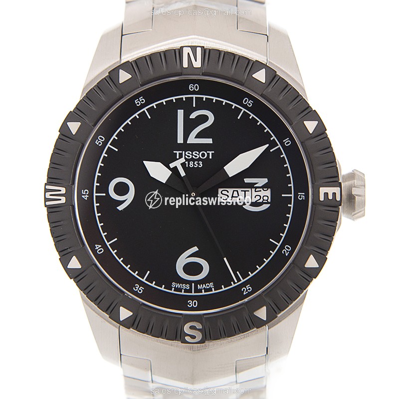 Elegant Tissot T062.430.11.057.00 T-SPORT Automatic Replica with Black Dial & Steel Case Watch