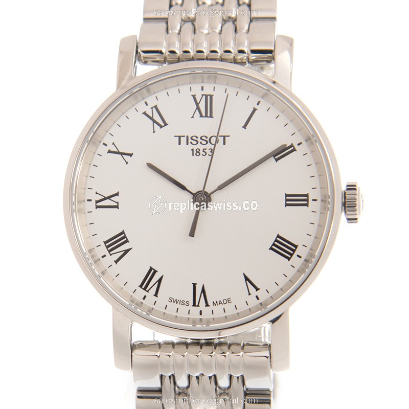 Elegant Tissot T109.210.11.033.00 Replica Watch: White Dial, Steel Case, Automatic Movement