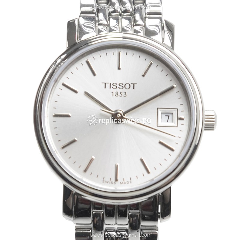 Elegant Tissot T52.1.281.31 T-CLASSIC Steel Case Quartz Movement Silver Dial Watch