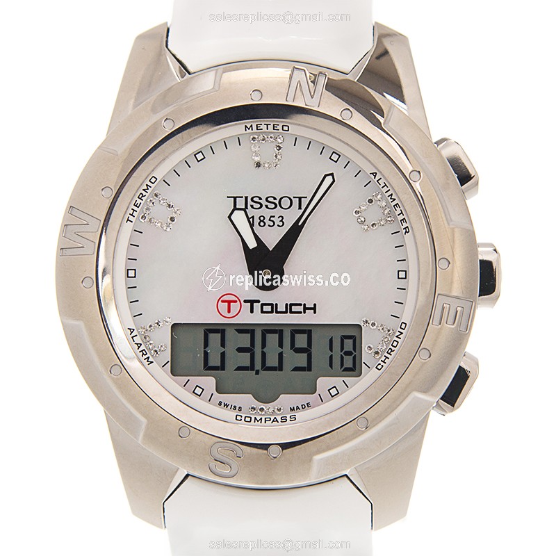Elegant Tissot Touch Collection Replica in White Titanium Case & Quartz Movement Watch