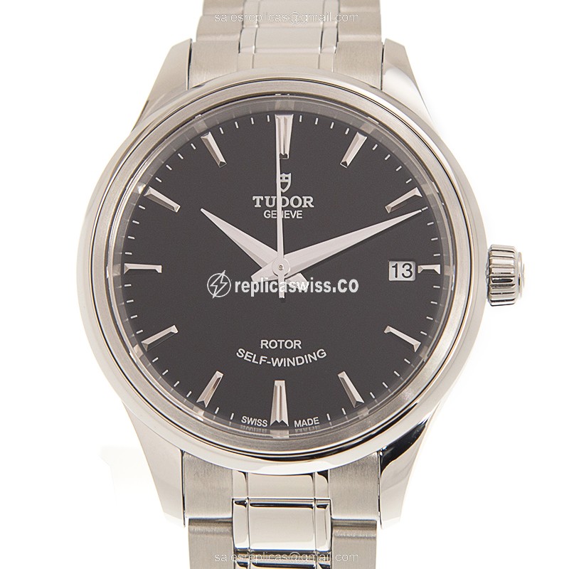 Elegant Tudor 12300-65030-BK Replica Watch | Automatic Movement, Black Dial, Stainless Steel Case