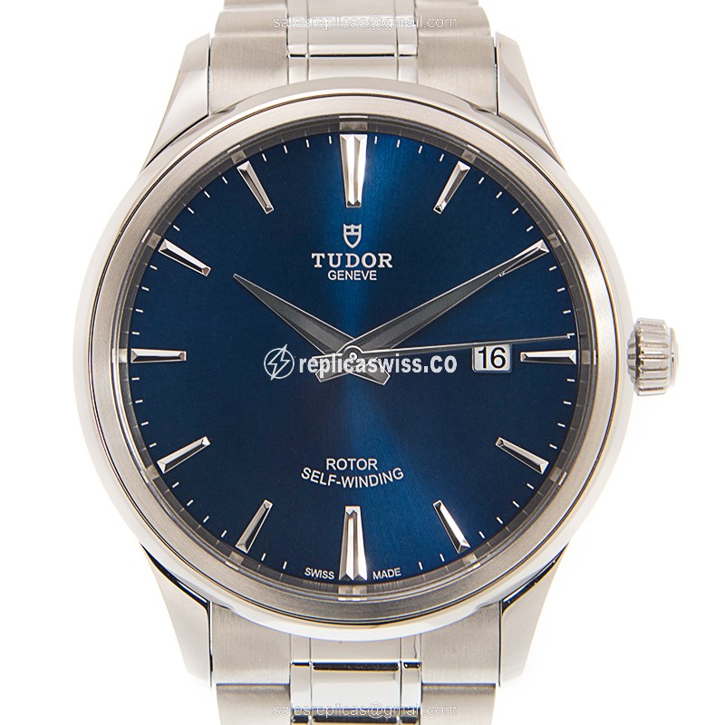 Elegant Tudor 12700-65070-BL Automatic Steel Case with Blue Dial & Silver Steel Band Watch