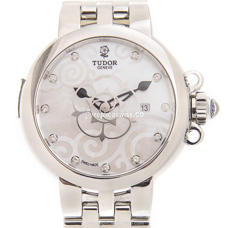 Elegant Tudor 35400-65740-NC11DI-WT Clair De Rose Replica, Automatic White Dial, Stainless Steel