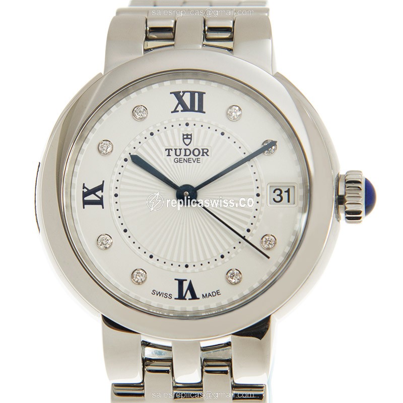 Elegant Tudor 35800-65770-8DI-WT Replica Watch | White Dial & Stainless Steel Case