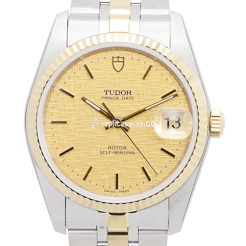 Elegant Tudor 74033-62473-CHCL Replica Watch | Automatic Movement, 18kt Gold Case & Silver Strap